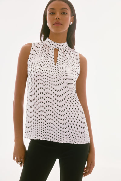 Satin Dot Print Sleeveless Top Joseph Ribkoff