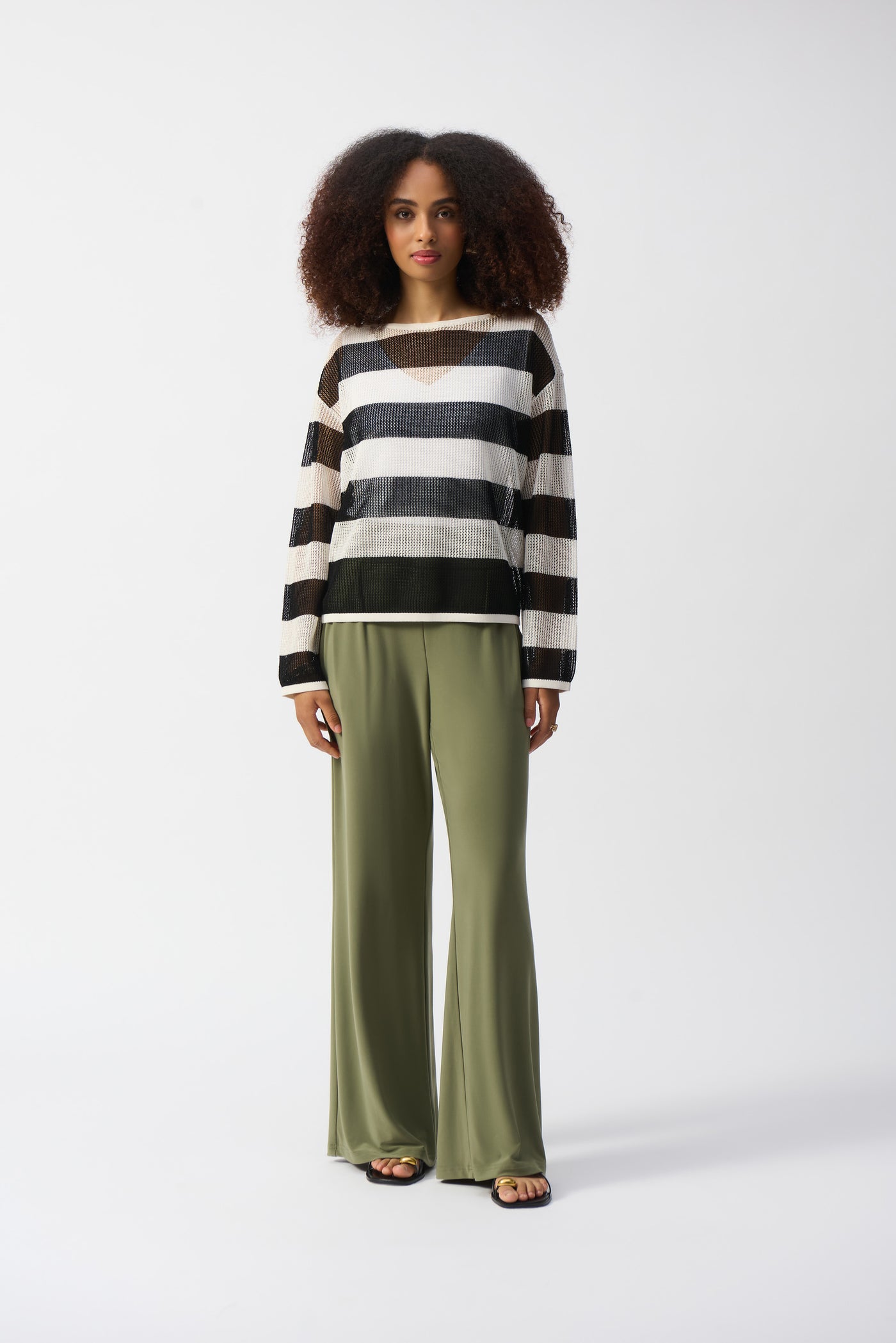 Striped Sweater Knit Pullover Joseph Ribkoff