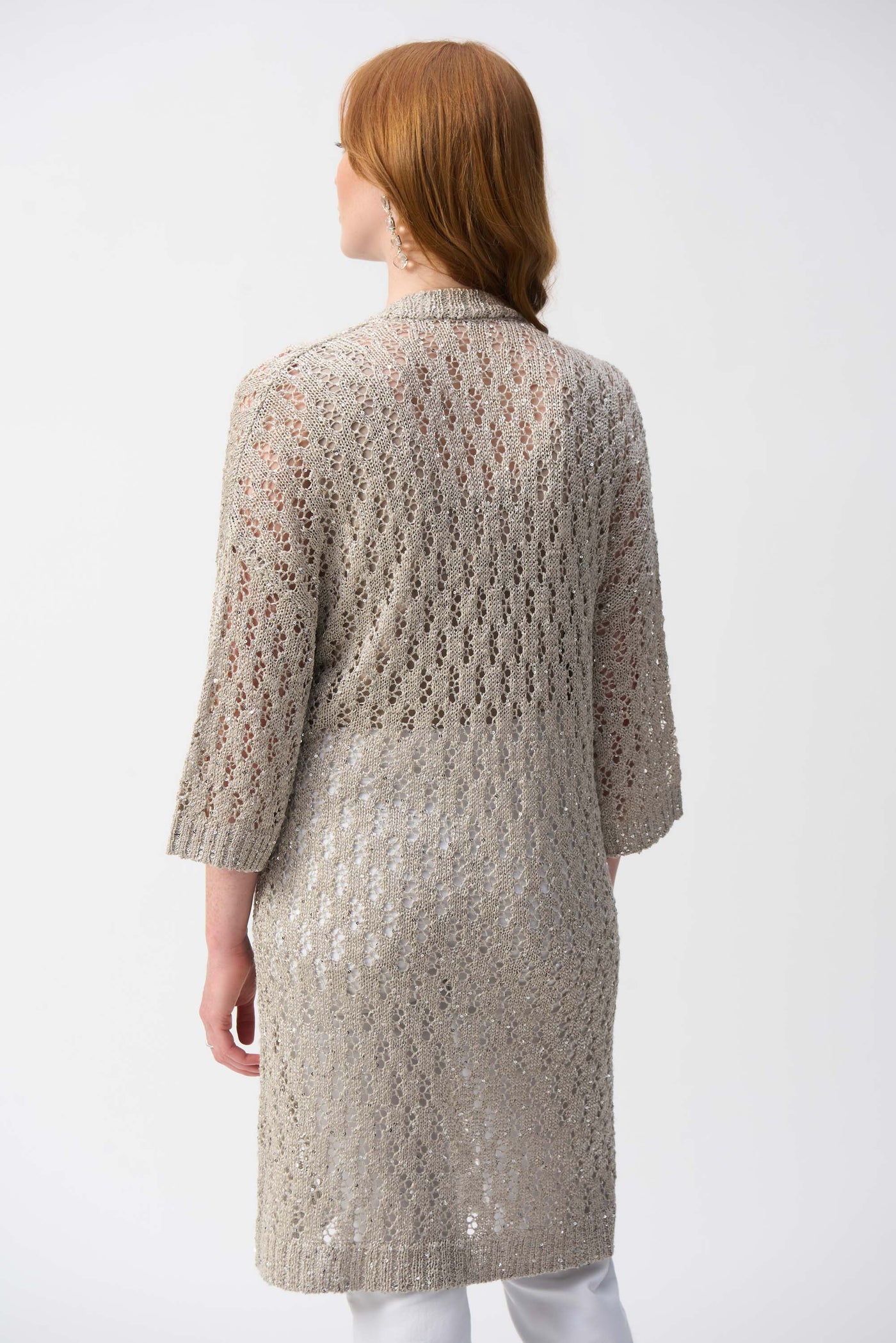 Pointelle Sweater Sequined Cover-Up Joseph Ribkoff