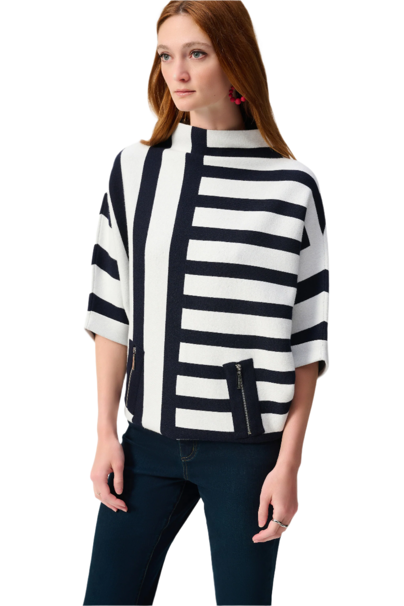 Jacquard Stripe Sweater Knit Pullover Joseph Ribkoff