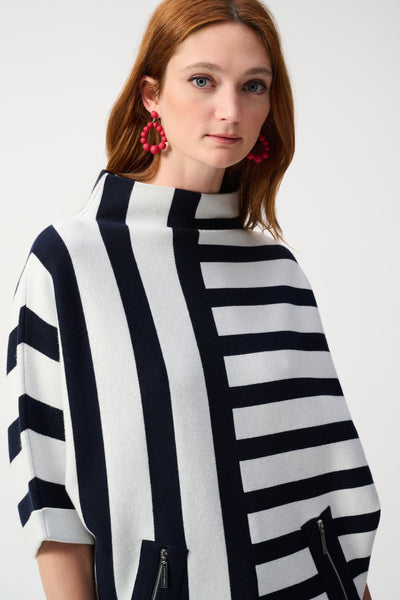 Jacquard Stripe Sweater Knit Pullover Joseph Ribkoff