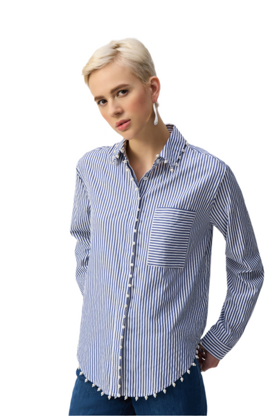 Striped Stretch Cotton Shirt Joseph Ribkoff