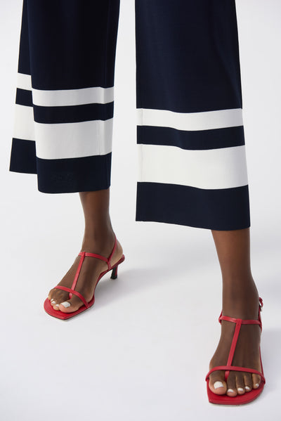 Placement Stripe Sweater Knit Culotte Joseph Ribkoff