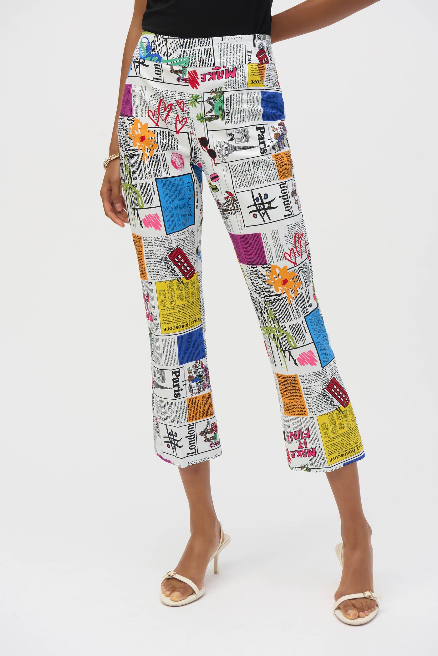 Millennium Word Print Flared Pants