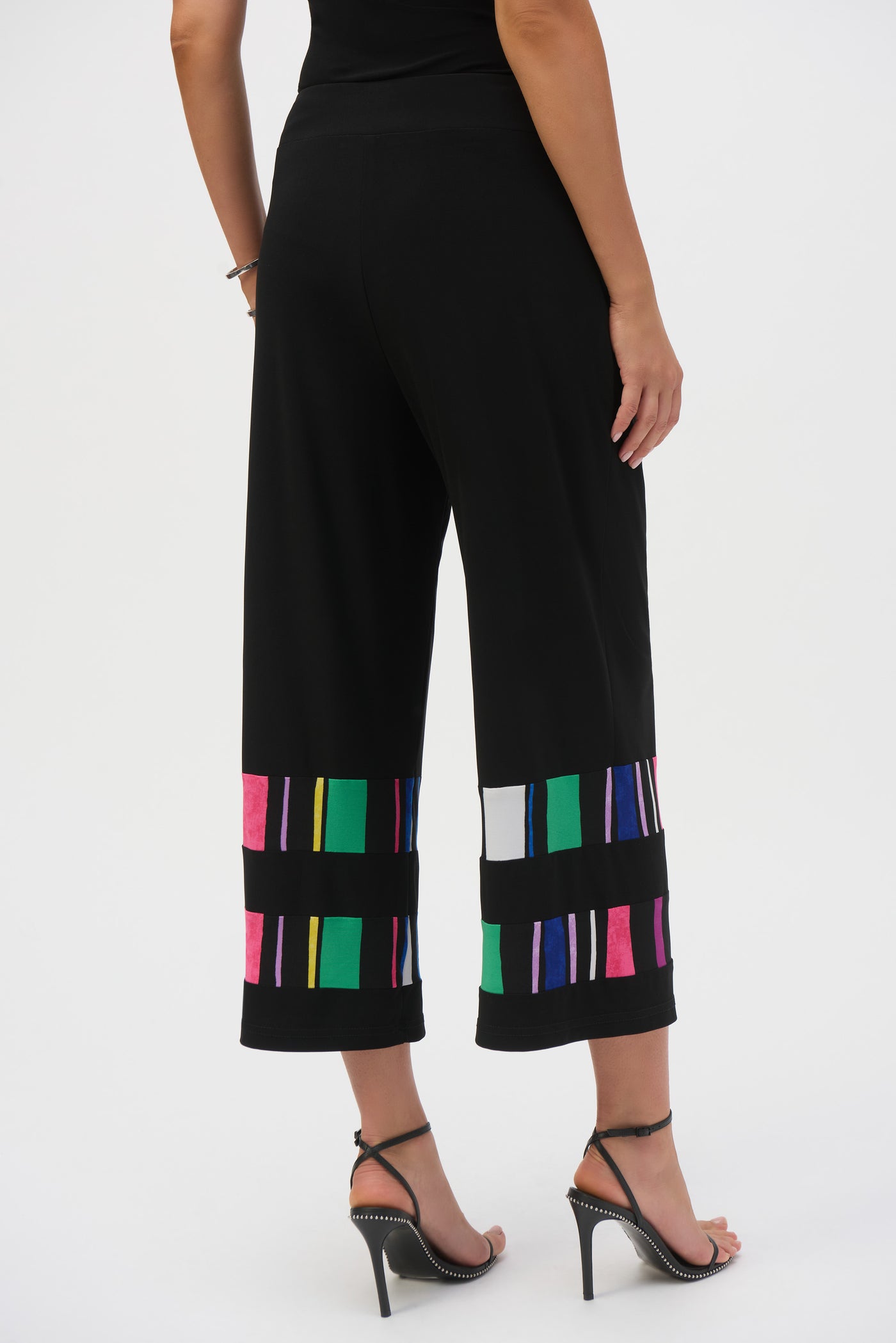 Silky Knit Stripe Print Culotte Pants Joseph Ribkoff