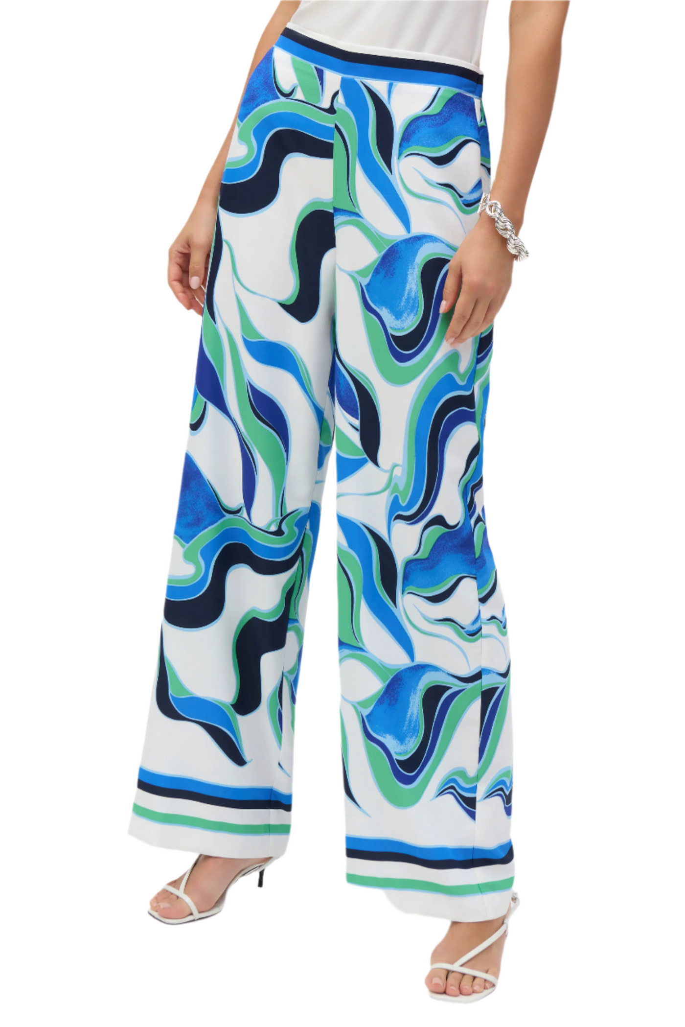 Woven Abstract Print Wide-Leg Pants Joseph Ribkoff