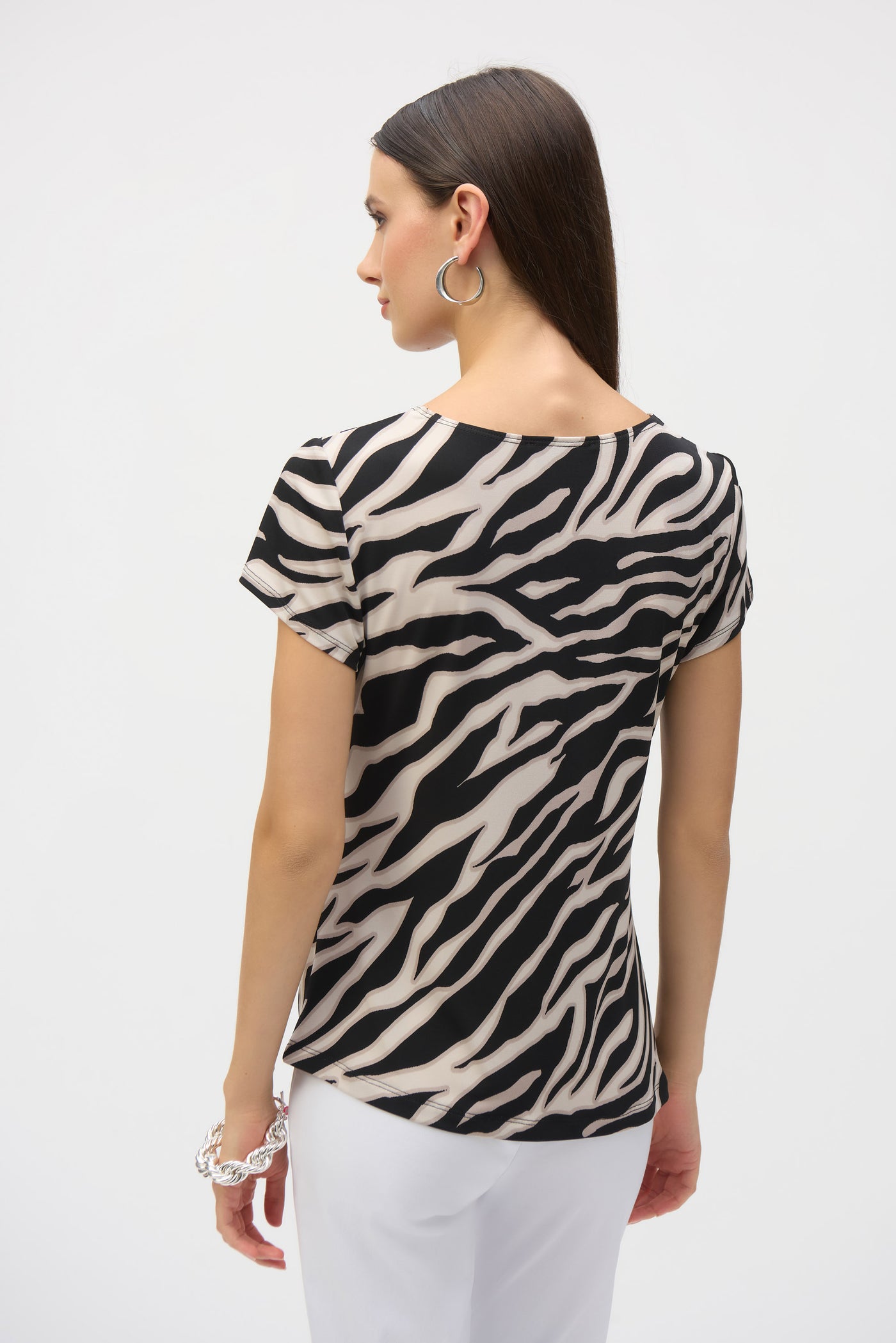 Silky Knit Animal Print Fitted Top Joseph Ribkoff