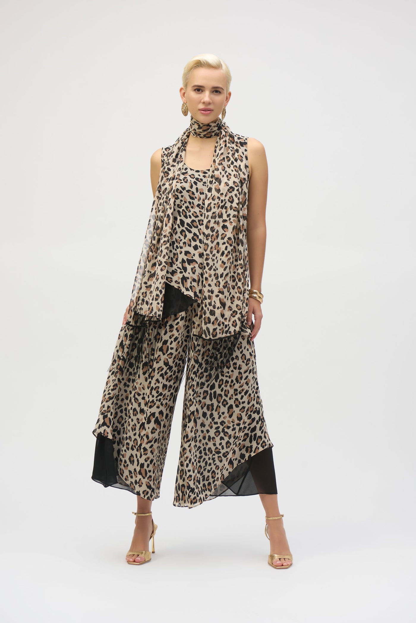 Chiffon Animal Print Reversible A-Line Tunic Joseph Ribkoff