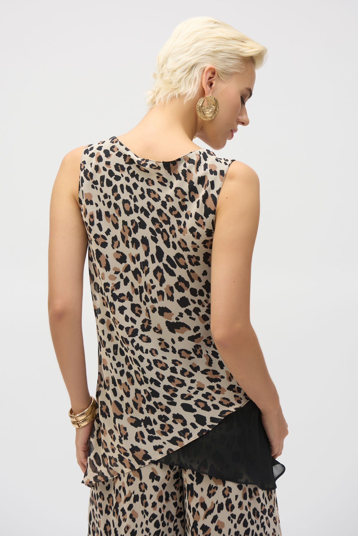 Chiffon Animal Print Reversible A-Line Tunic Joseph Ribkoff