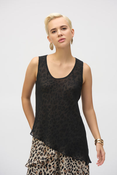 Chiffon Animal Print Reversible A-Line Tunic Joseph Ribkoff