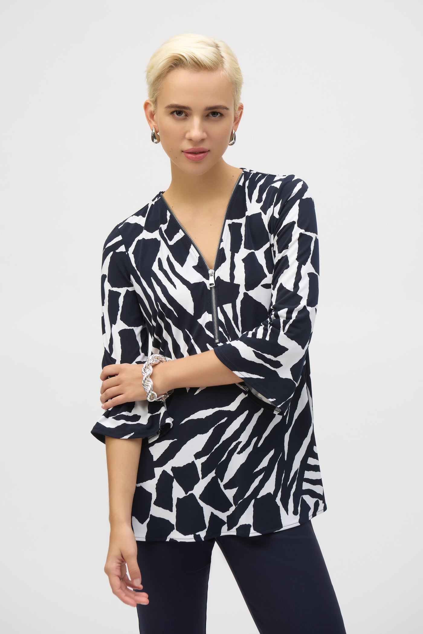 Silky Knit Tropical Fit and Flare Tunic Joseph Ribkoff