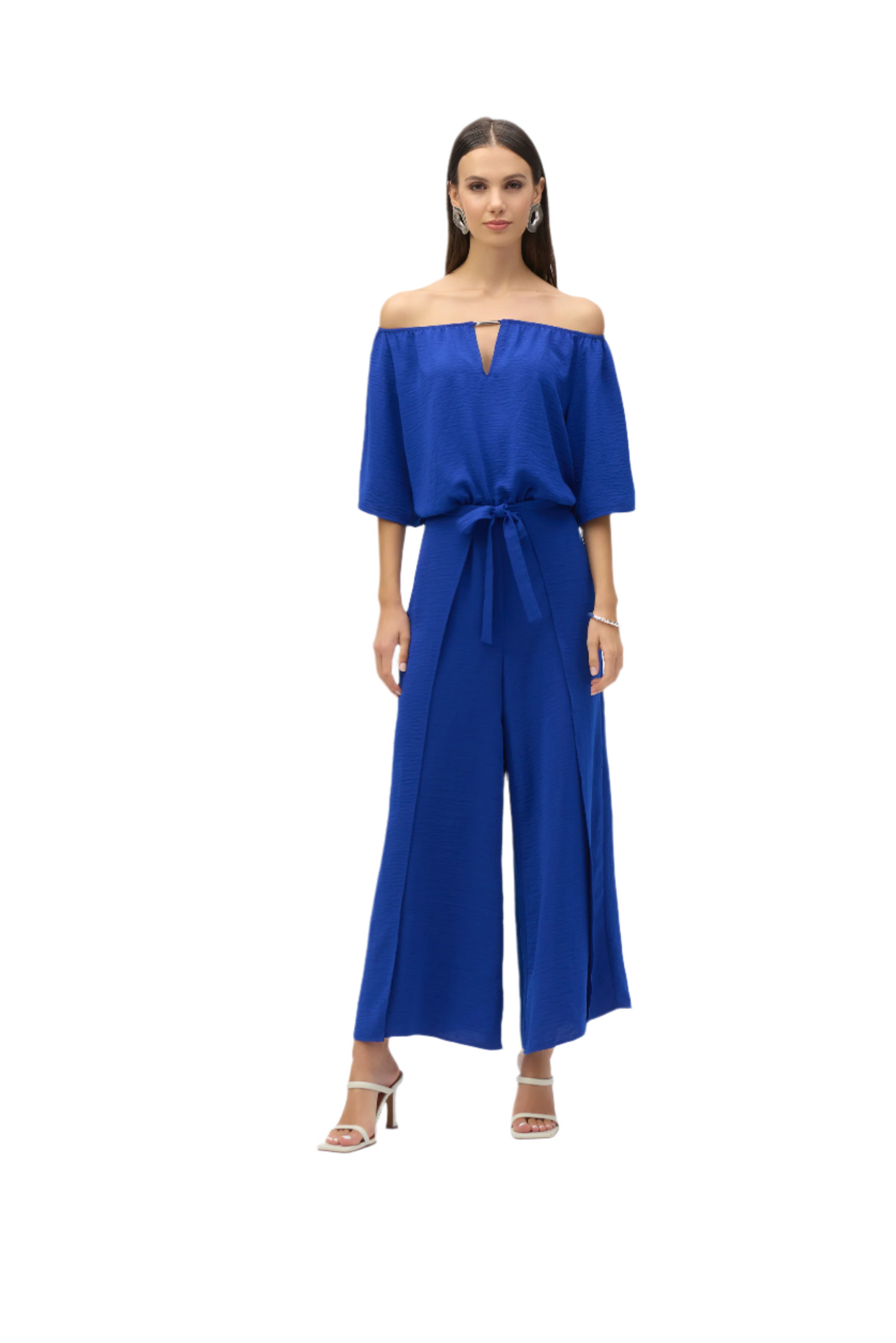 Gauze Off-Shoulder Culotte Jumpsuit Joseph Ribkoff