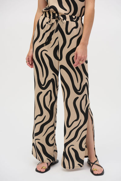 Gauze Abstract Print Wide Leg Pants Joseph Ribkoff