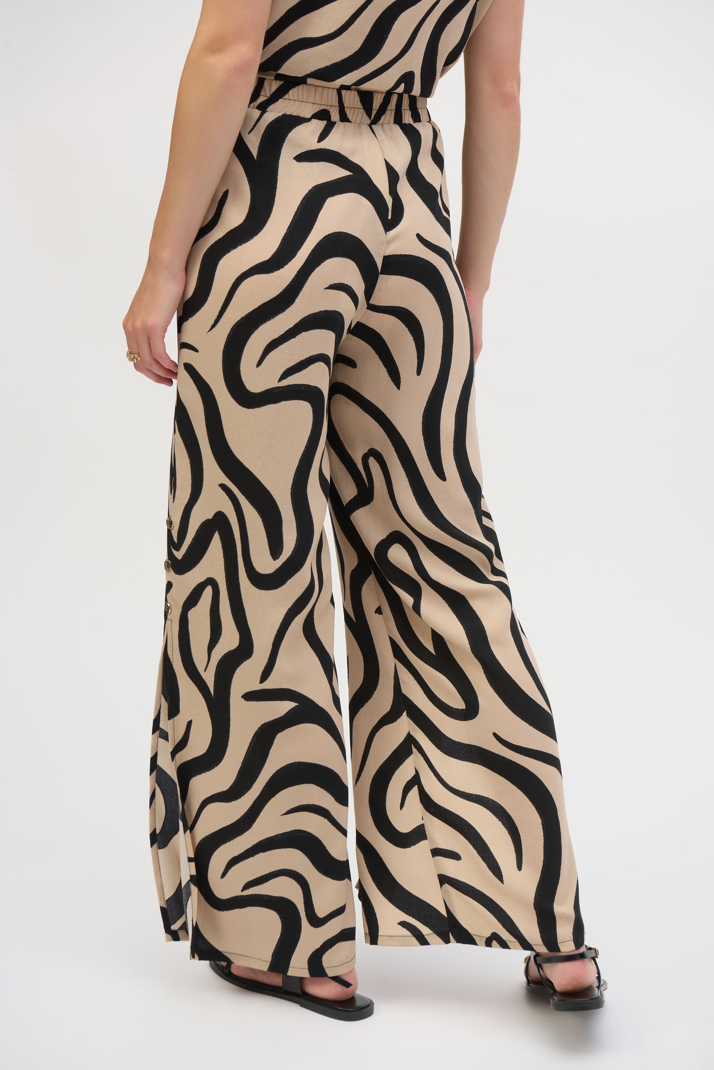 Gauze Abstract Print Wide Leg Pants Joseph Ribkoff