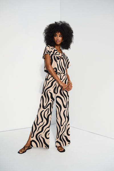 Gauze Abstract Print Wide Leg Pants Joseph Ribkoff