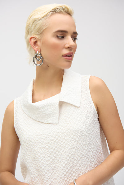 Seersucker Sleeveless Straight Top Joseph Ribkoff