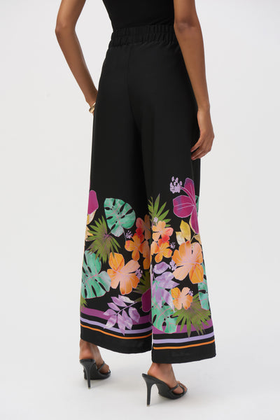 Woven Floral Border Print Wide Leg Pants Joseph Ribkoff