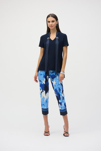 Millennium Tropical Print Cropped Pull-On Pants