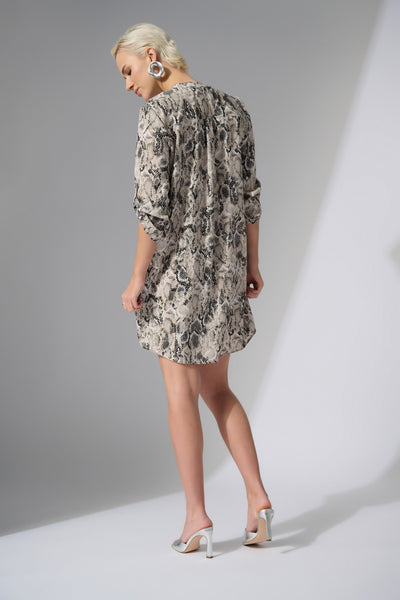 Woven Gauze Python Print Straight Dress Joseph Ribkoff