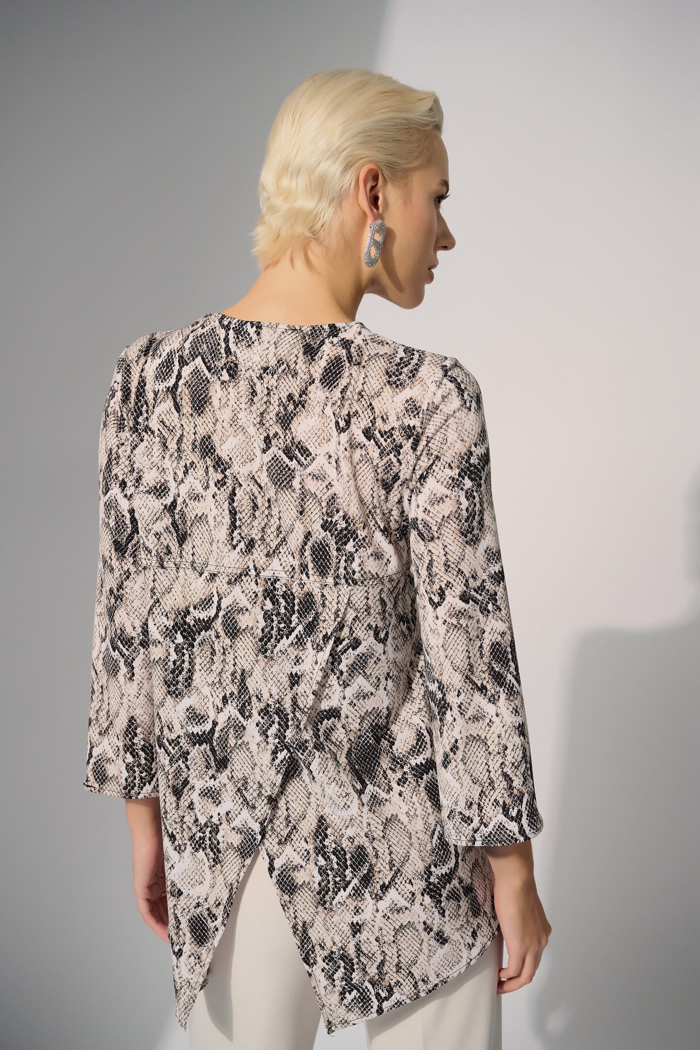 Silky Knit Python Print Fit and Flare Tunic Joseph Ribkoff