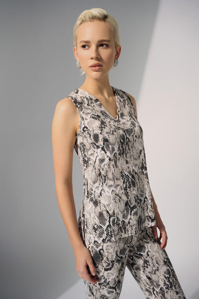 Silky Knit Python Print Sleeveless Straight Top Joseph Ribkoff