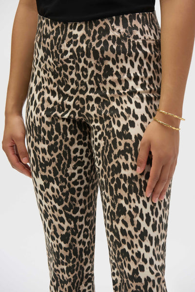 Straight Leg Leopard Print Stretch Jeans Joseph Ribkoff