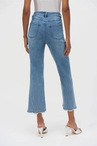 Stretch Straight Crop Jeans with Embroidery Joseph Ribkoff