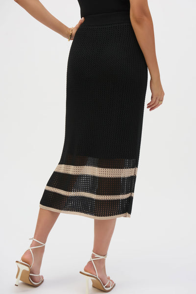 Sweater Knit Open Stitch Stripe Skirt Joseph Ribkoff