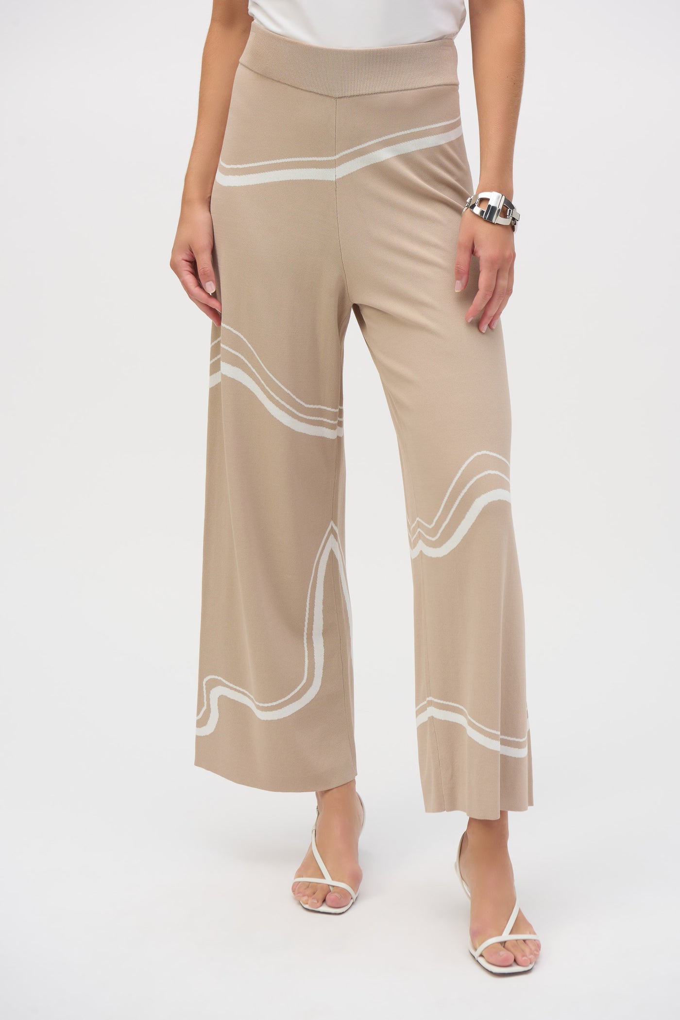 Abstract Jacquard Sweater Knit Culotte Pants Joseph Ribkoff