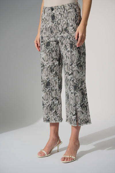 Stretch Denim Python Print Culotte Pants Joseph Ribkoff