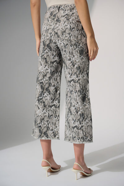 Stretch Denim Python Print Culotte Pants Joseph Ribkoff