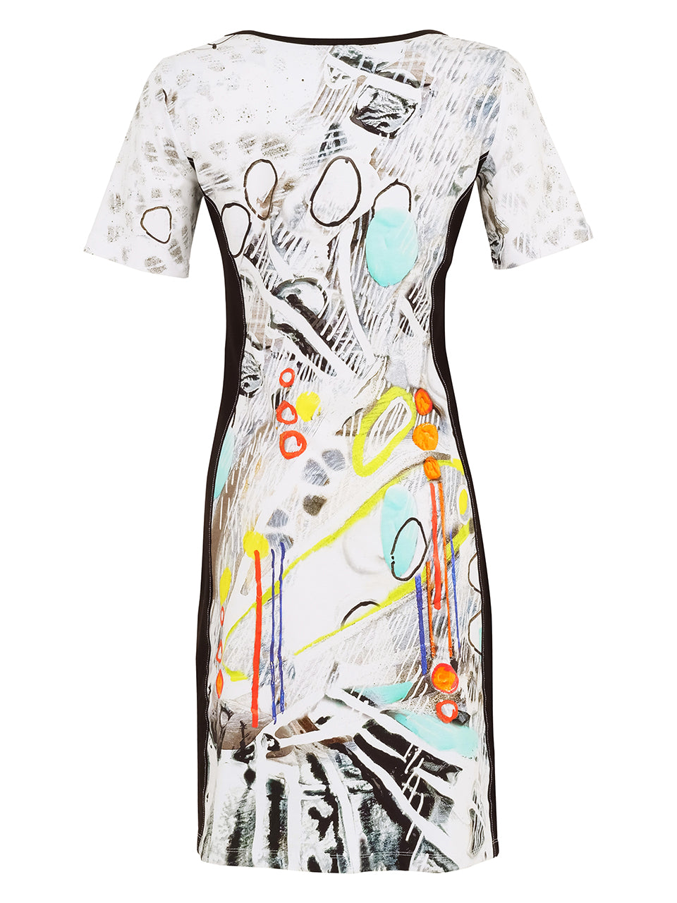 Abstract Art Print Short Sleeve Dress Dolcezza