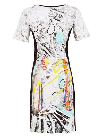 Abstract Art Print Short Sleeve Dress Dolcezza