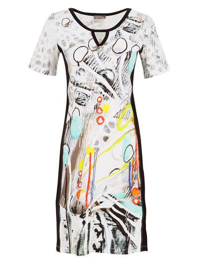 Abstract Art Print Short Sleeve Dress Dolcezza