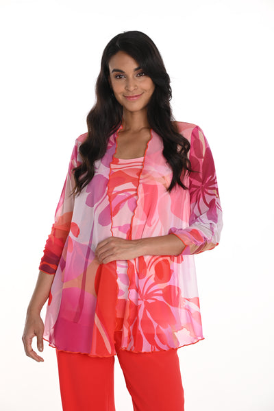 Vibrant Floral Sheer Jacket Frank Lyman