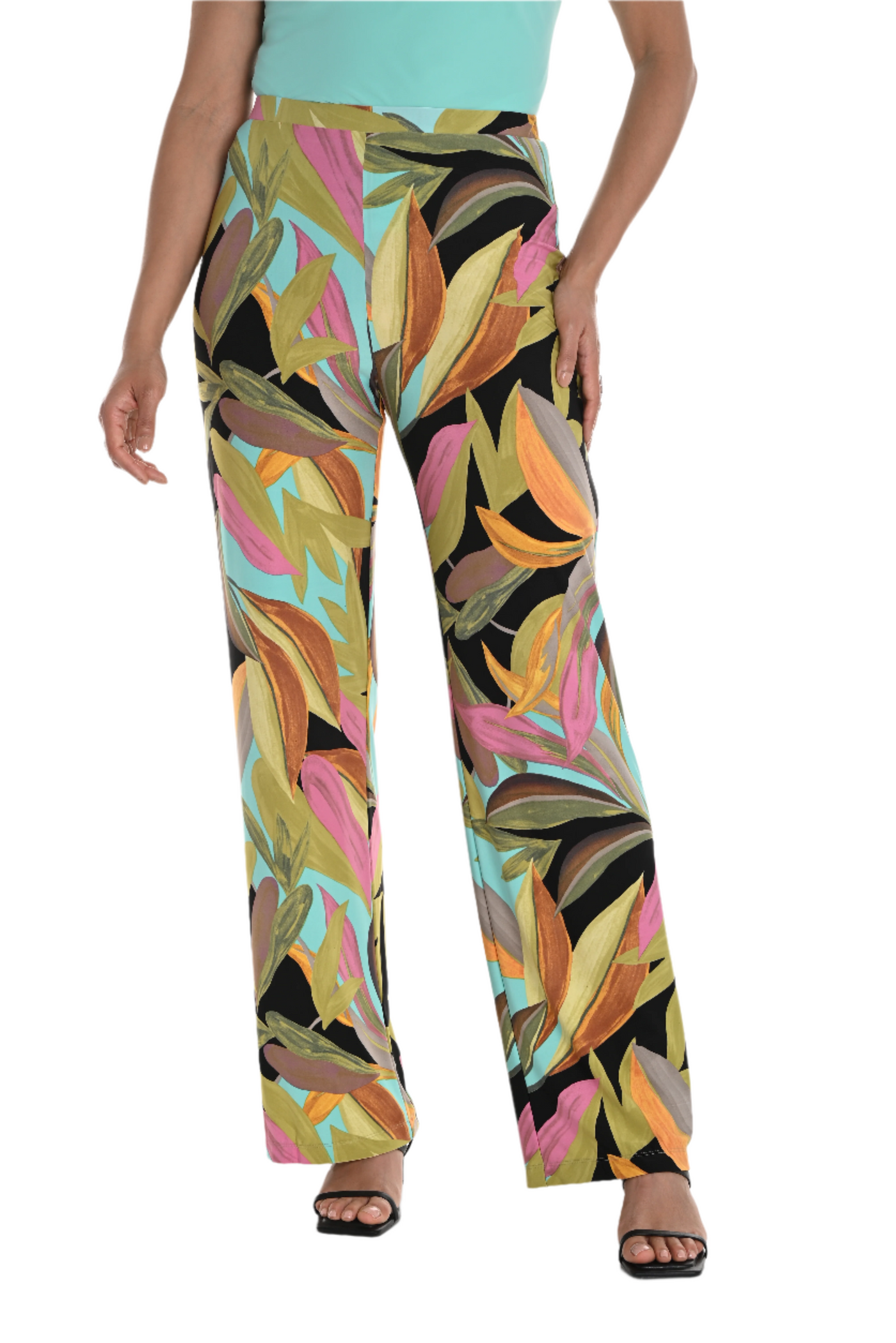 Floral Print Wide-Leg Trousers Frank Lyman