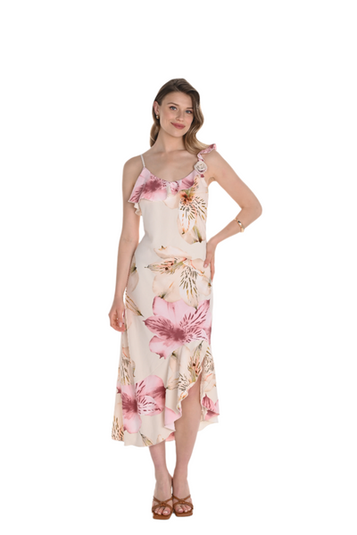 Floral Wrap Midi Dress Frank Lyman