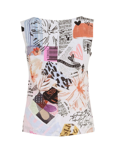 Artistic Patchwork Sleeveless Top Dolcezza