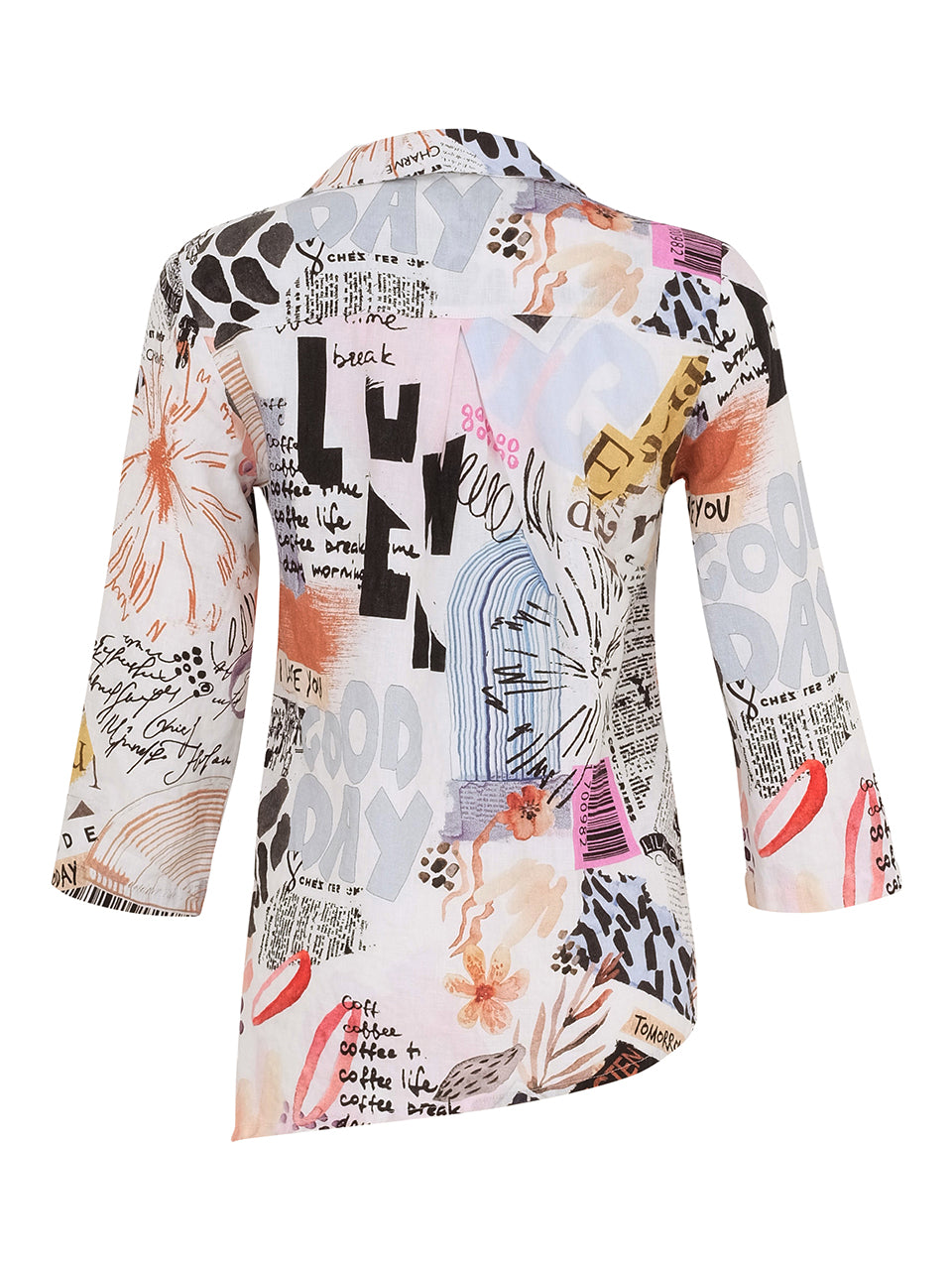 Artistic Collage Print Button-Up Jacket Dolcezza