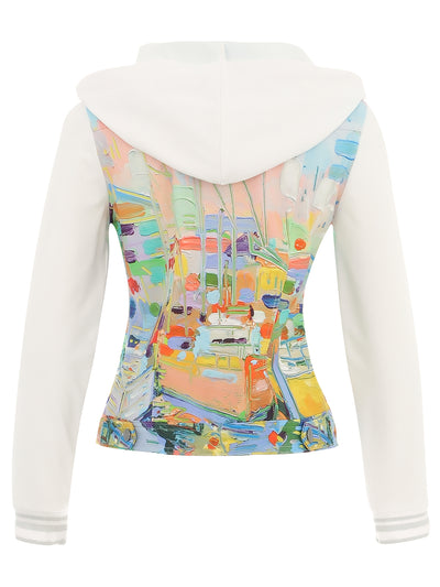 Abstract Brushstroke Zip-Up Jacket Dolcezza