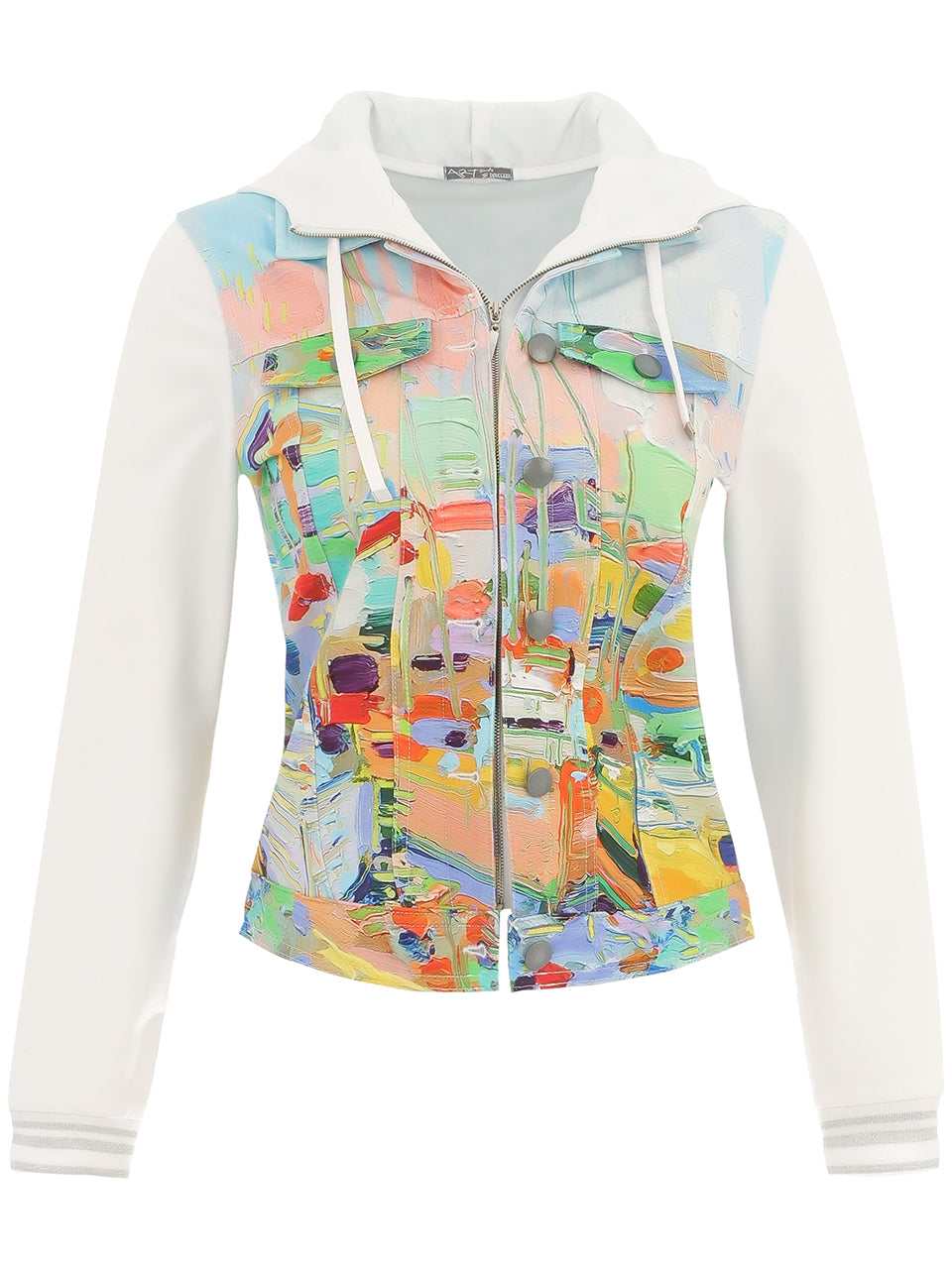 Abstract Brushstroke Zip-Up Jacket Dolcezza