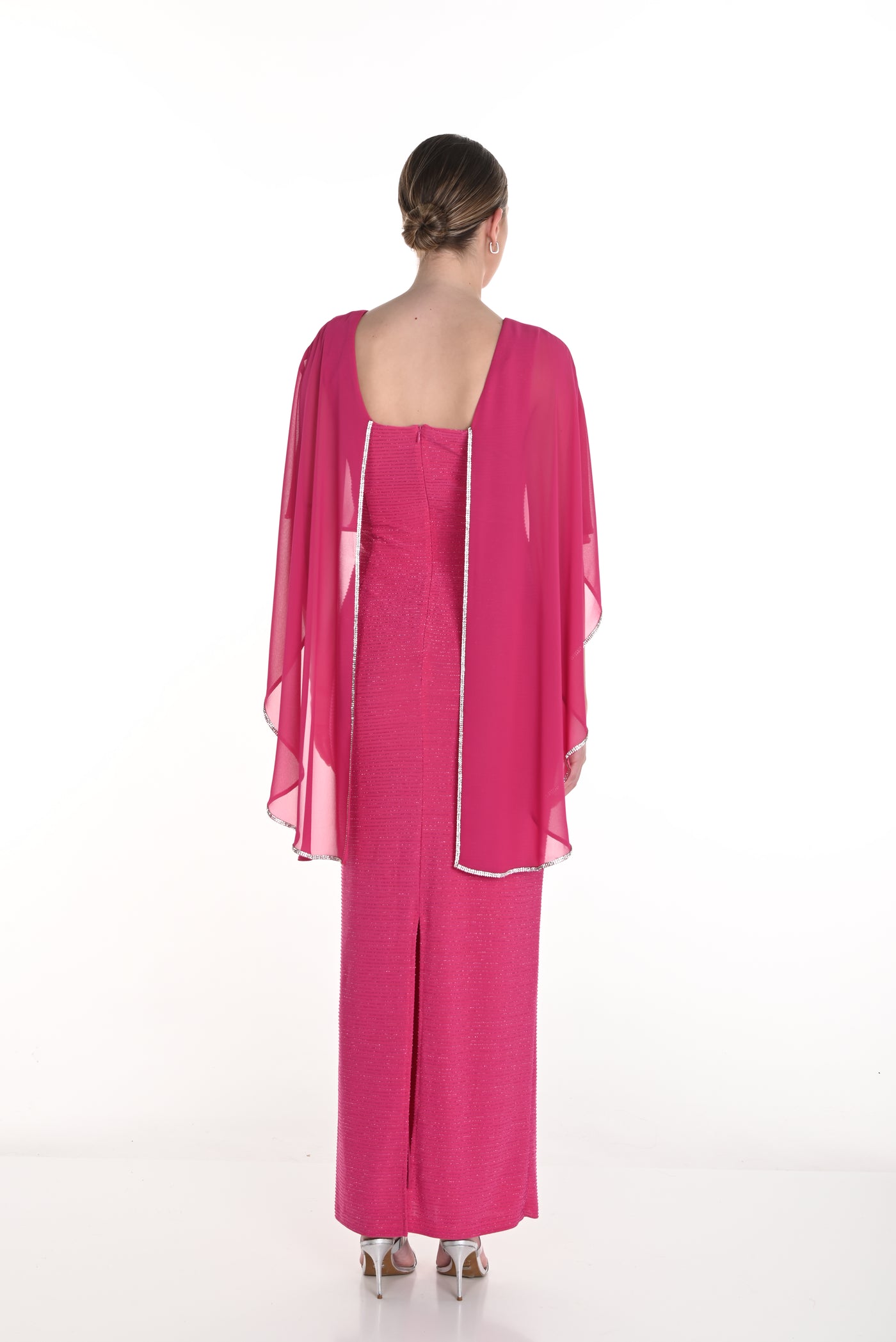 Cape Sleeve Gown with Sparkle Detail Frank Lyman