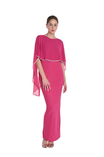 Cape Sleeve Gown with Sparkle Detail Frank Lyman