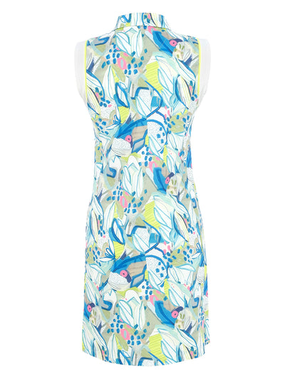 Tropical Breeze Sleeveless Zip-Up Golf Dress Dolcezza