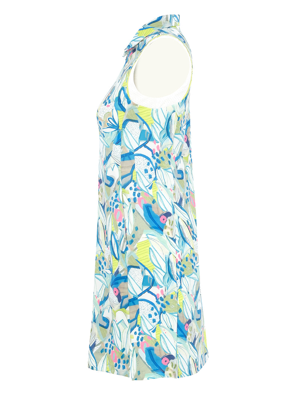 Tropical Breeze Sleeveless Zip-Up Golf Dress Dolcezza