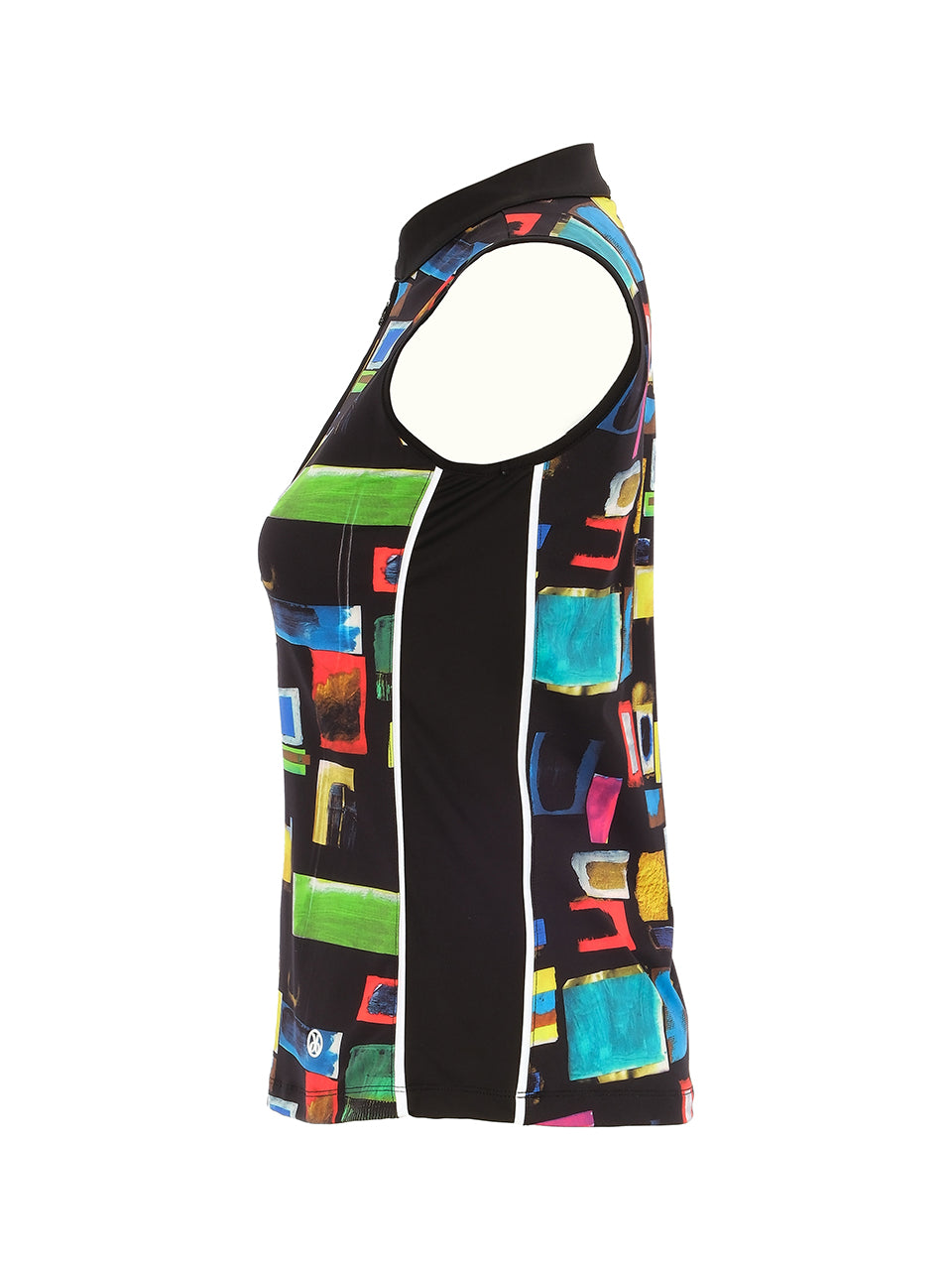 Bold Abstract Sleeveless Zip-Up Golf Top Dolcezza