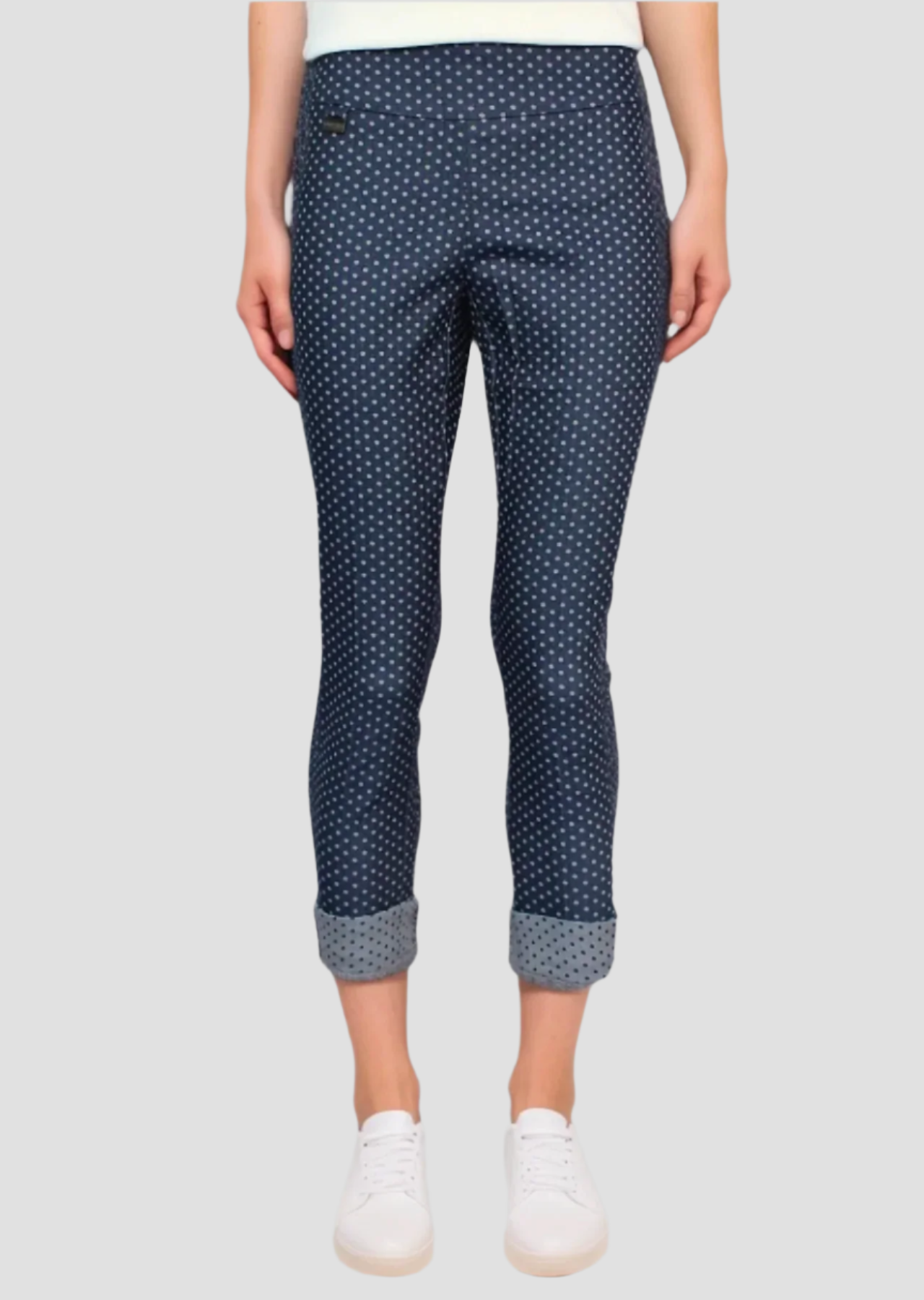 Reversible Dot Fold Cuff Crop Pant