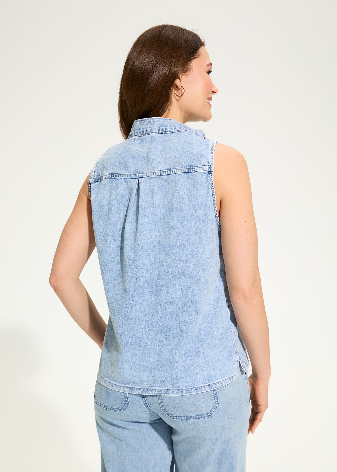 Sleeveless Bow Neck Blouse French Dressing Jeans