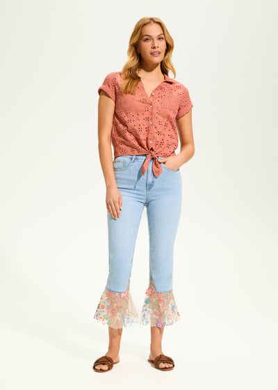 Short Sleeve Eyelet Shirt French Dressing Jeans