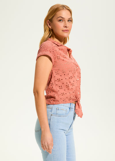 Short Sleeve Eyelet Shirt French Dressing Jeans